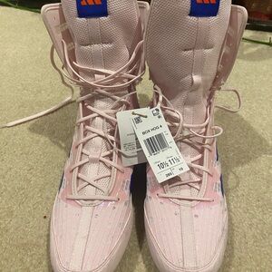 Adidas Men's Pink and Blue Athletic High-Tops